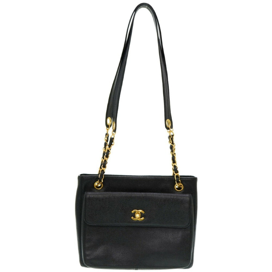 Chanel Black Caviar Leather Shoulder Bag