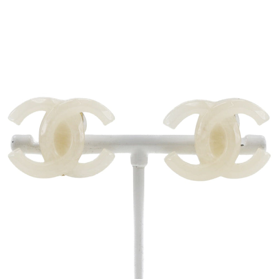 Chanel CC Logo Pearl Earrings