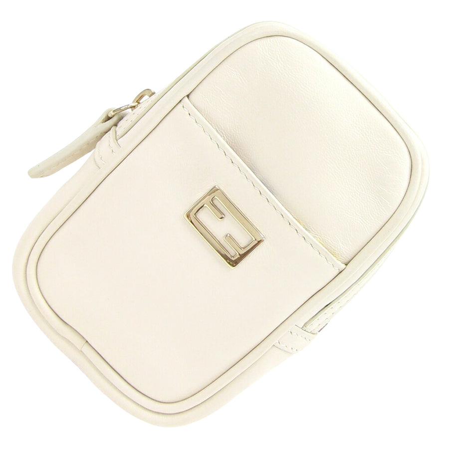 Fendi elleria Leather Pouch mall Leather Clutch
