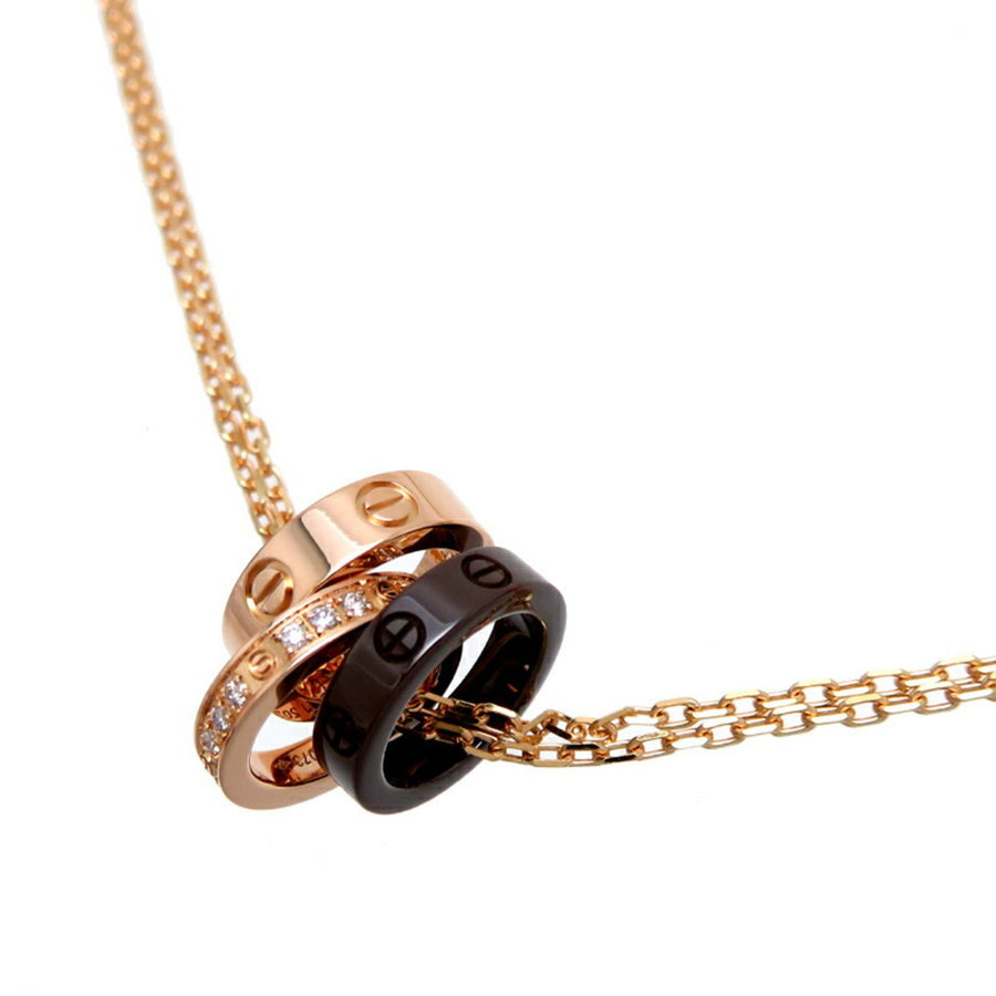 Cartier Love Necklace Rose Gold Black Ceramic
