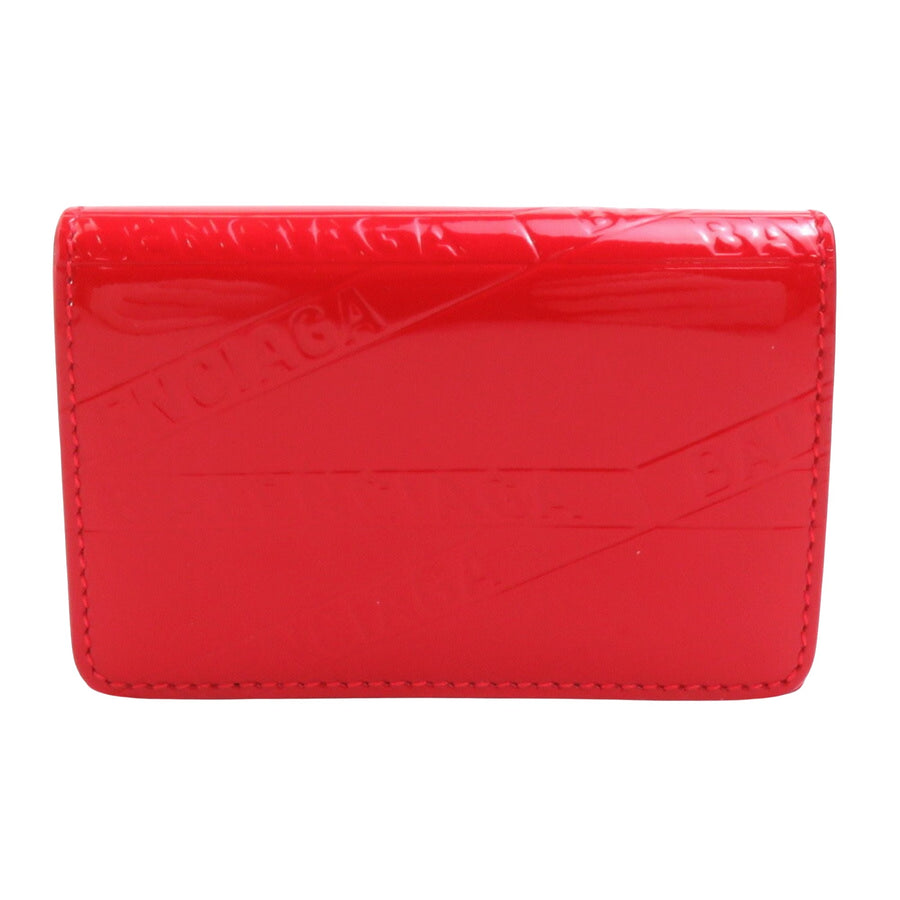 Balenciaga Cash Card Holder Red Patent Leather