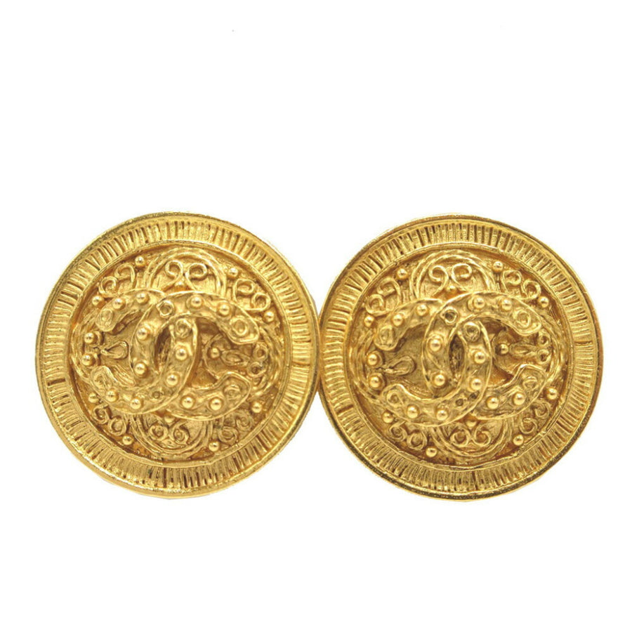 Chanel Vintage CC Logo Earrings GoldTone