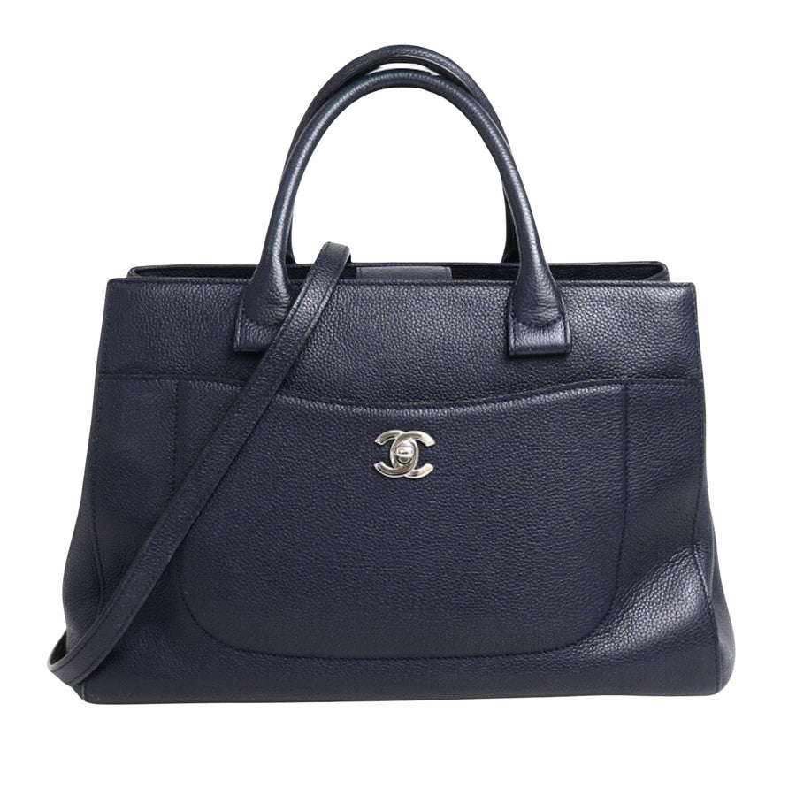 Chanel Timeless Tote Navy Leather Classic Style