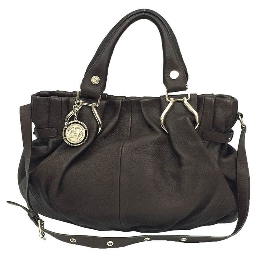 Celine Cabas Phantom Brown Leather Satchel