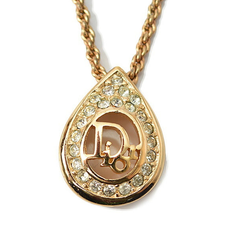 Dior Dior Crystal Teardrop Pendant Necklace
