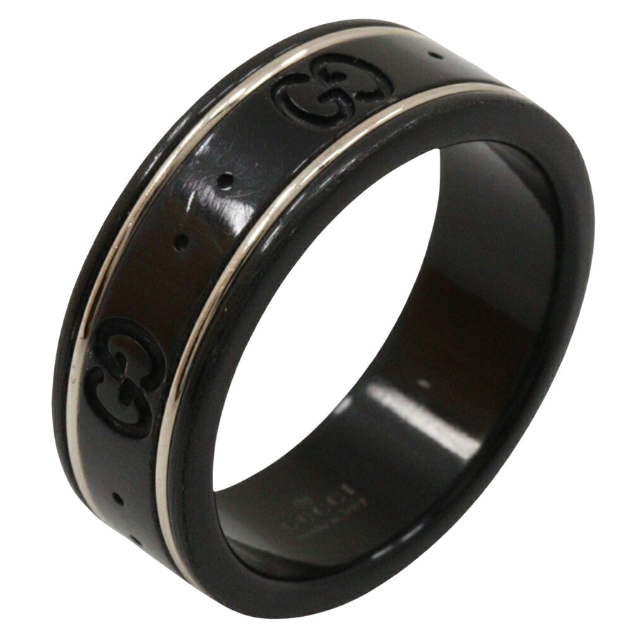 Gucci Gucci Black Ceramic Ring GG Logo