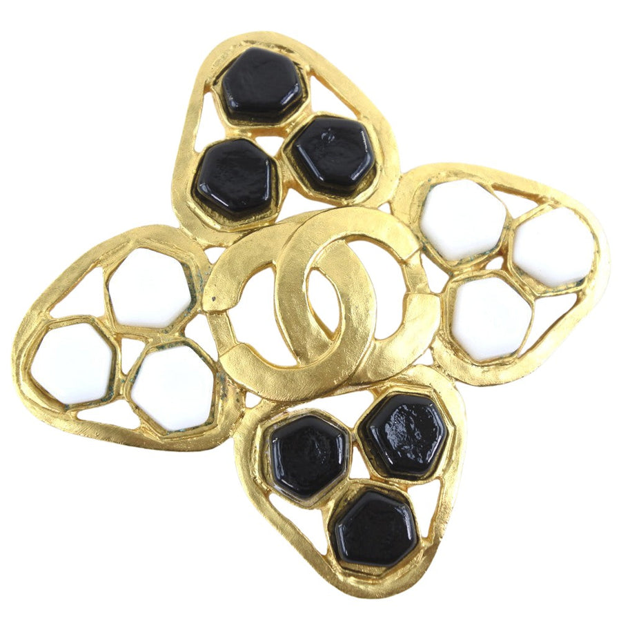 Chanel Chanel Bee Brooch Black and White