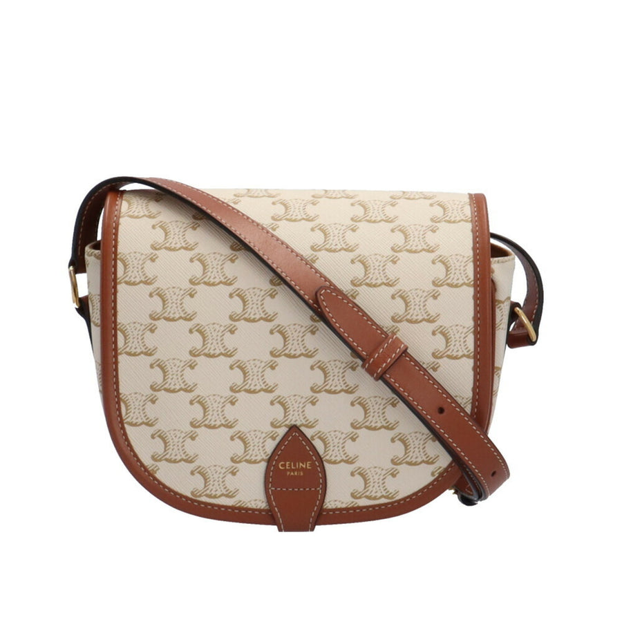 Celine Triomphe Canvas Leather Shoulder Bag