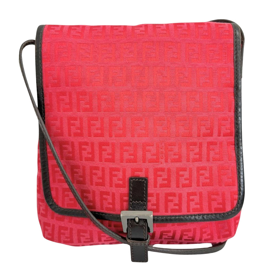 Fendi Zucca Crossbody Red Canvas Bag