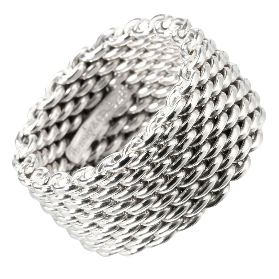 Tiffany & Co. Woven Band Ring Silver Paloma Picasso