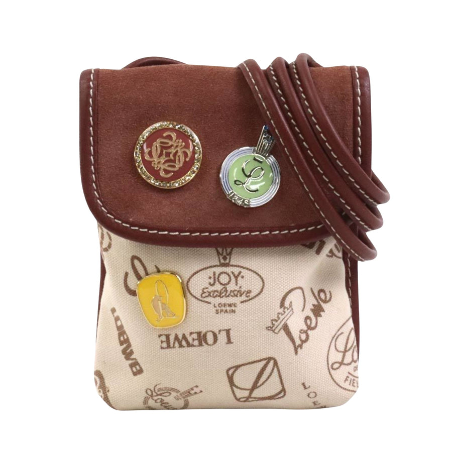 Loewe Joy Exclusive Clutch Brown Suede Canvas