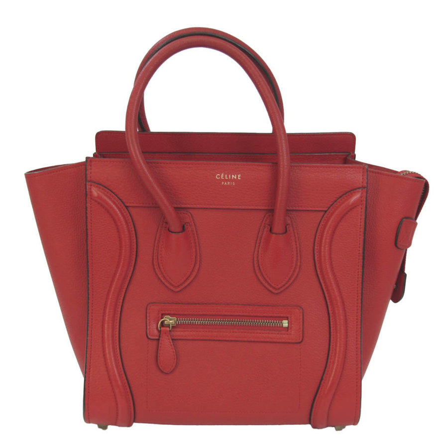 Celine Nano Luggage Tote  Red