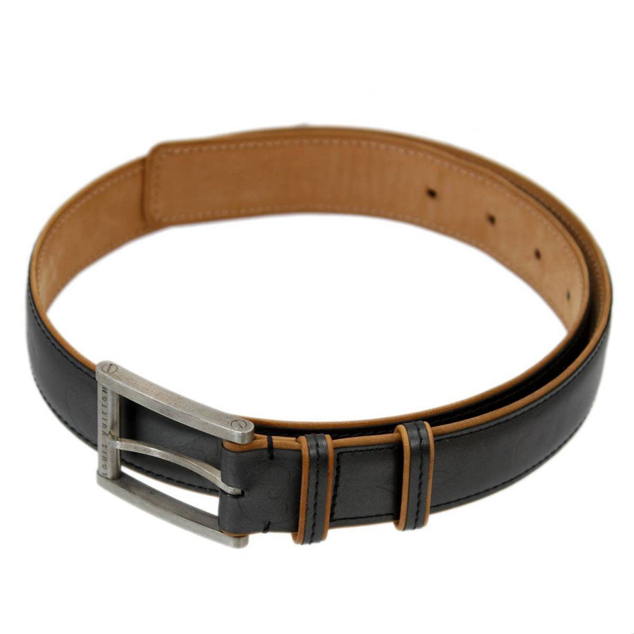 Louis Vuitton Men Leather Belt Black