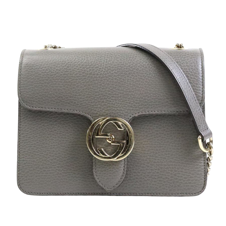 Gucci GG Marmont Grey Leather Shoulder Bag