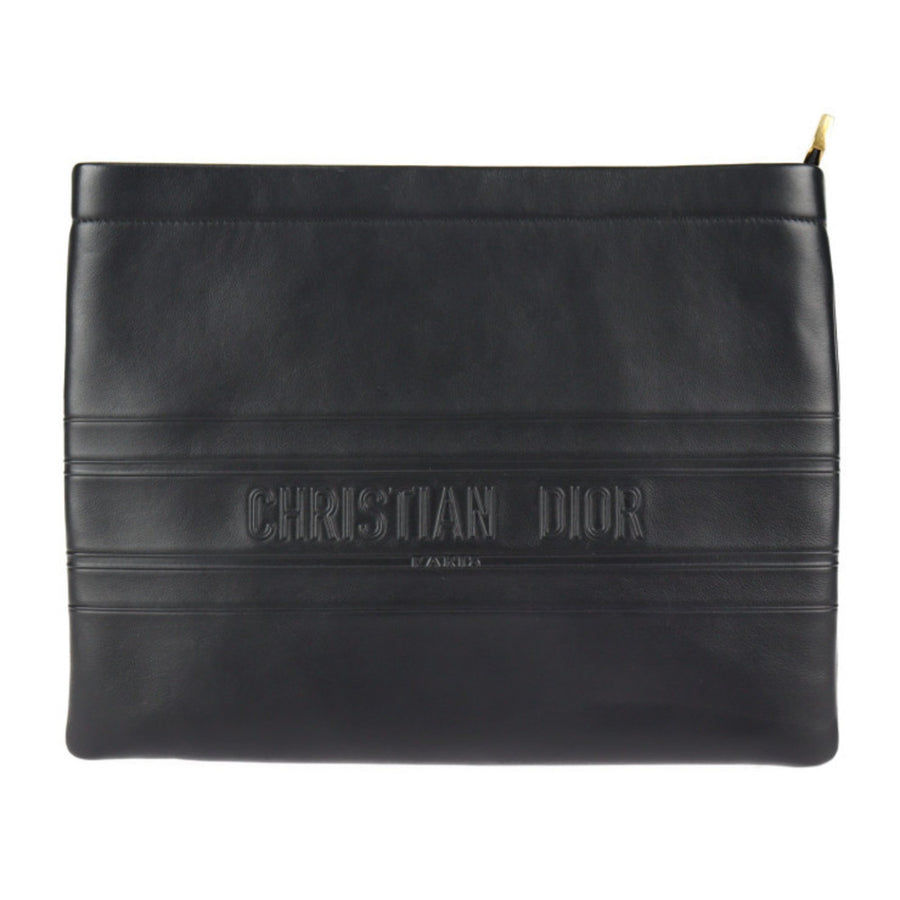 Dior Dior Caro Clutch Black Leather