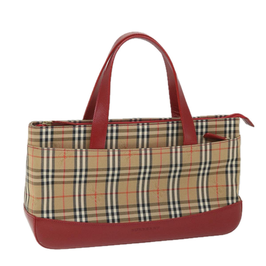 Burberry Burberry Tote Bag Red Leather Trim