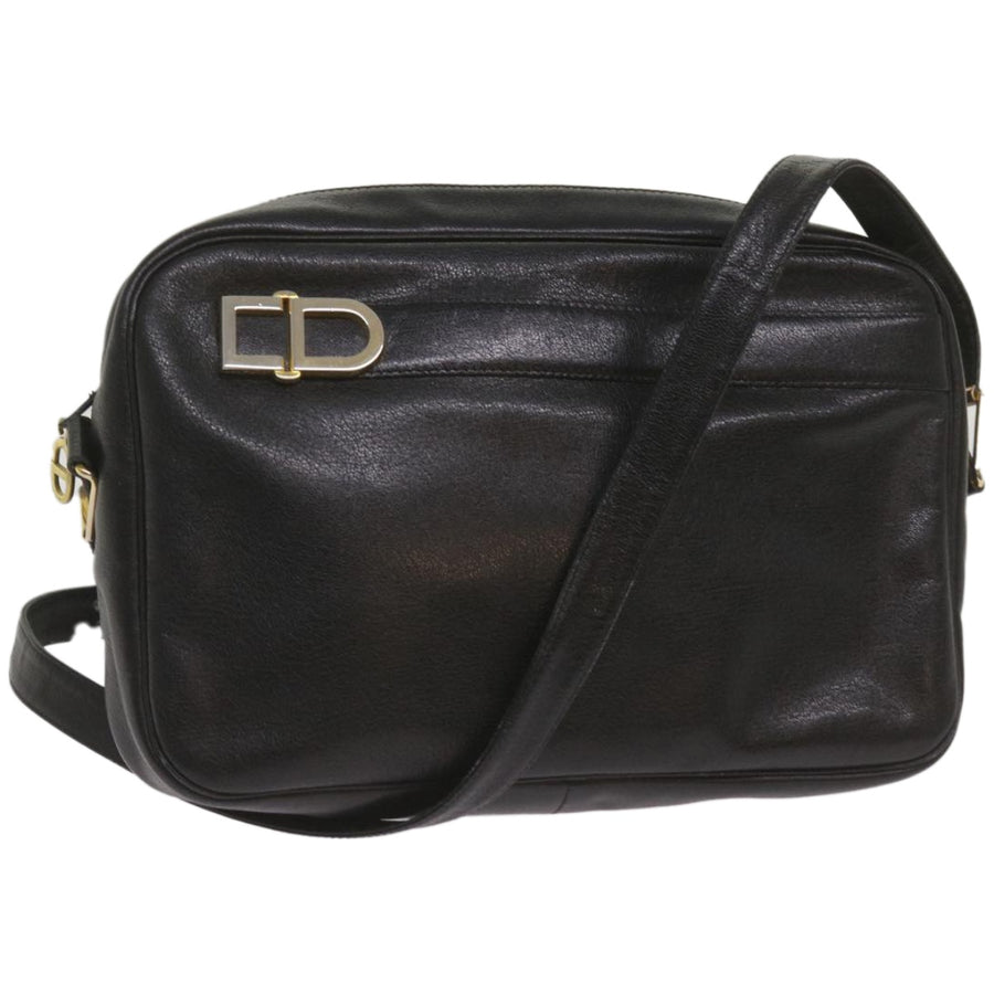 Dior Vintage Leather Shoulder Bag Black