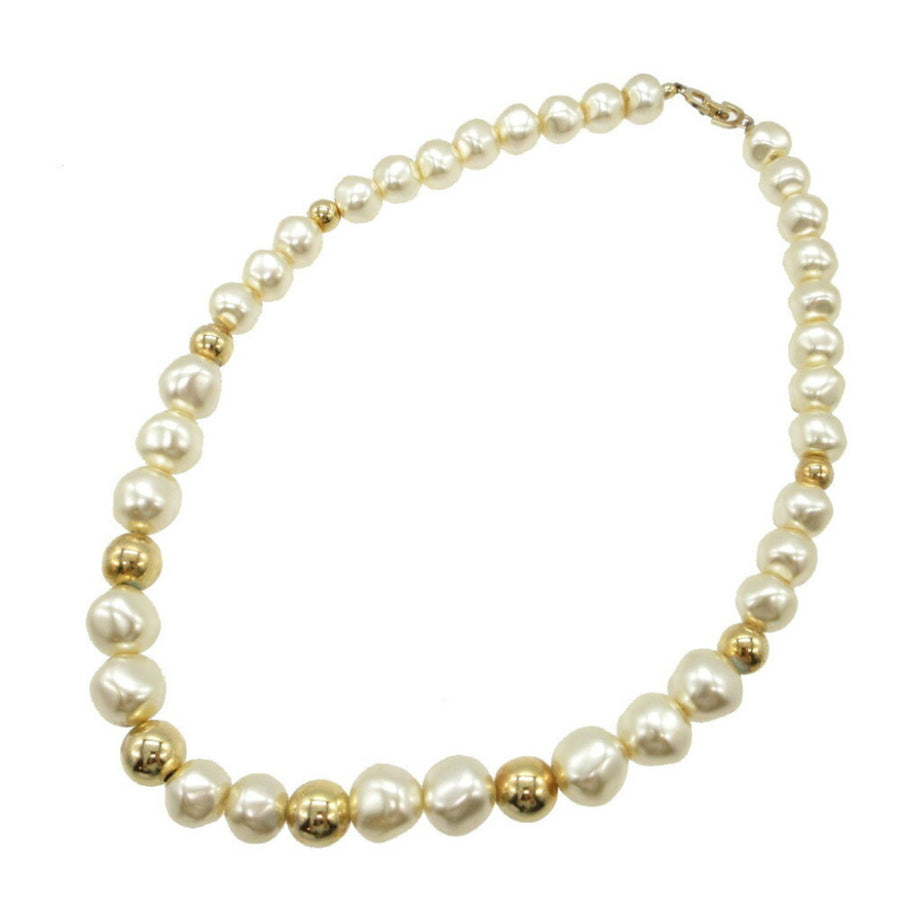 Dior Pearl Necklace Cream and Gold Beads