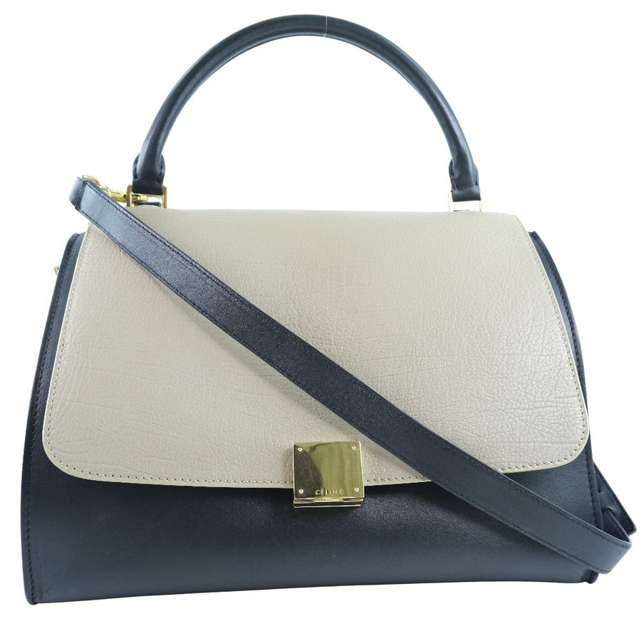 Celine Trapeze TwoTone Leather Handbag