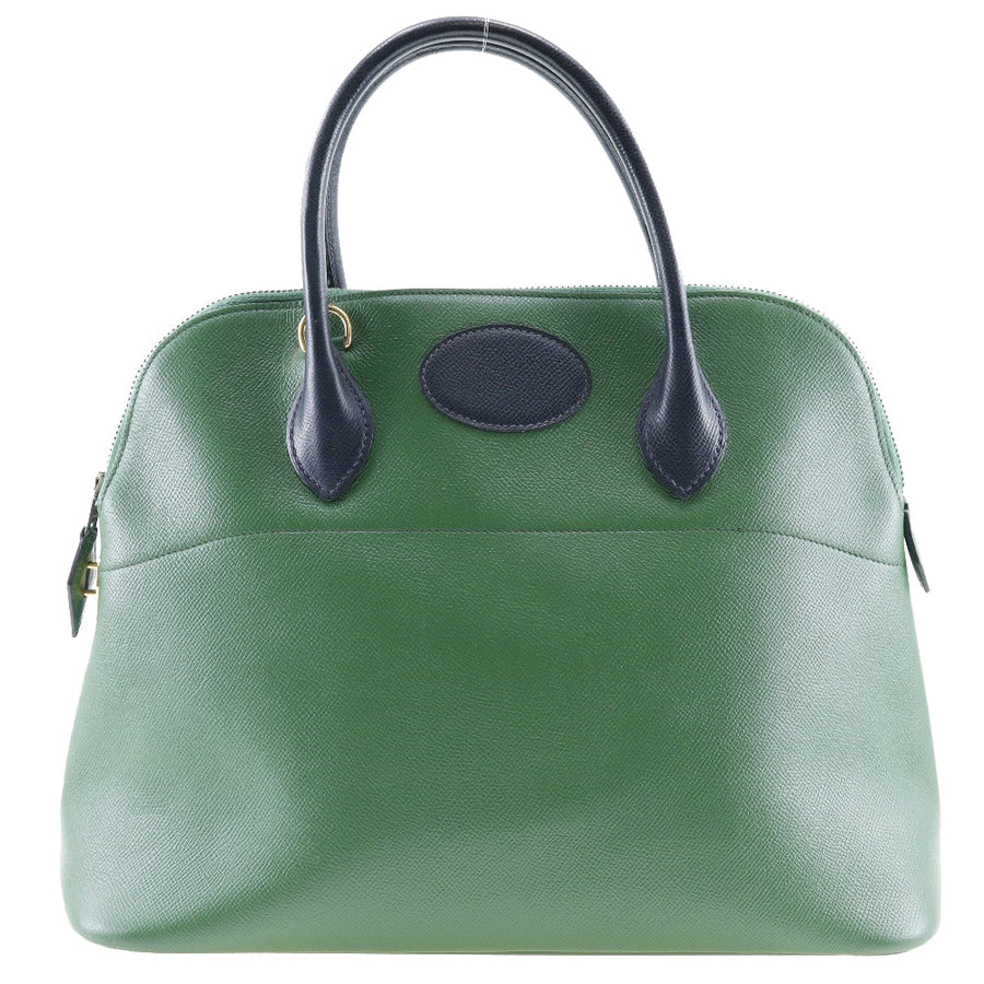 Hermes Herbag Zip Handbag Green Leather