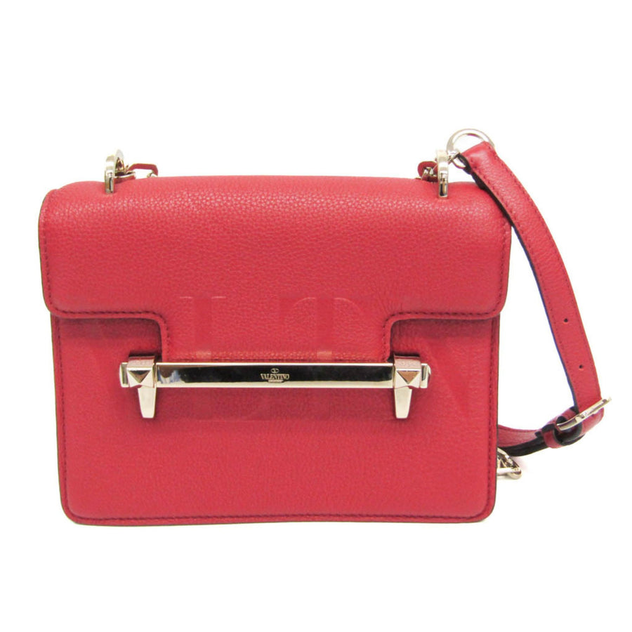 Valentino Rockstud Flap Bag Red Leather