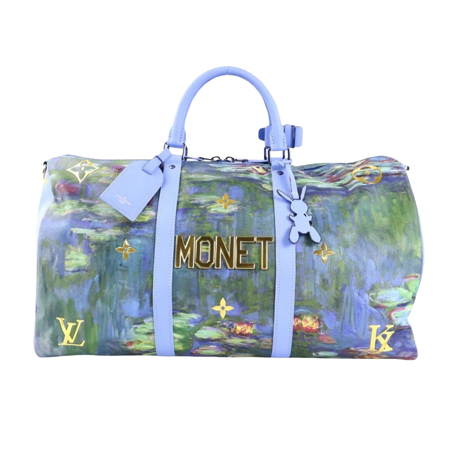 Louis Vuitton Monet Keepall Bandouliere Blue Travel Bag