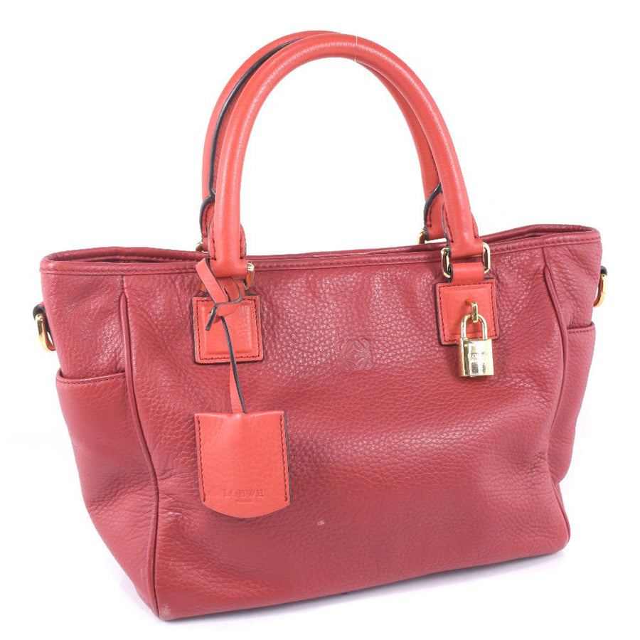 Loewe Amazona Small Red Leather Handbag