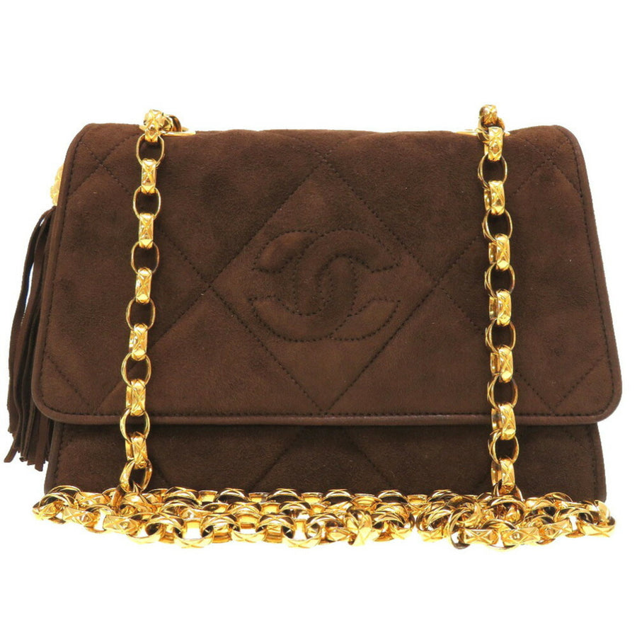 Chanel Vintage Quilted Suede Shoulder Bag