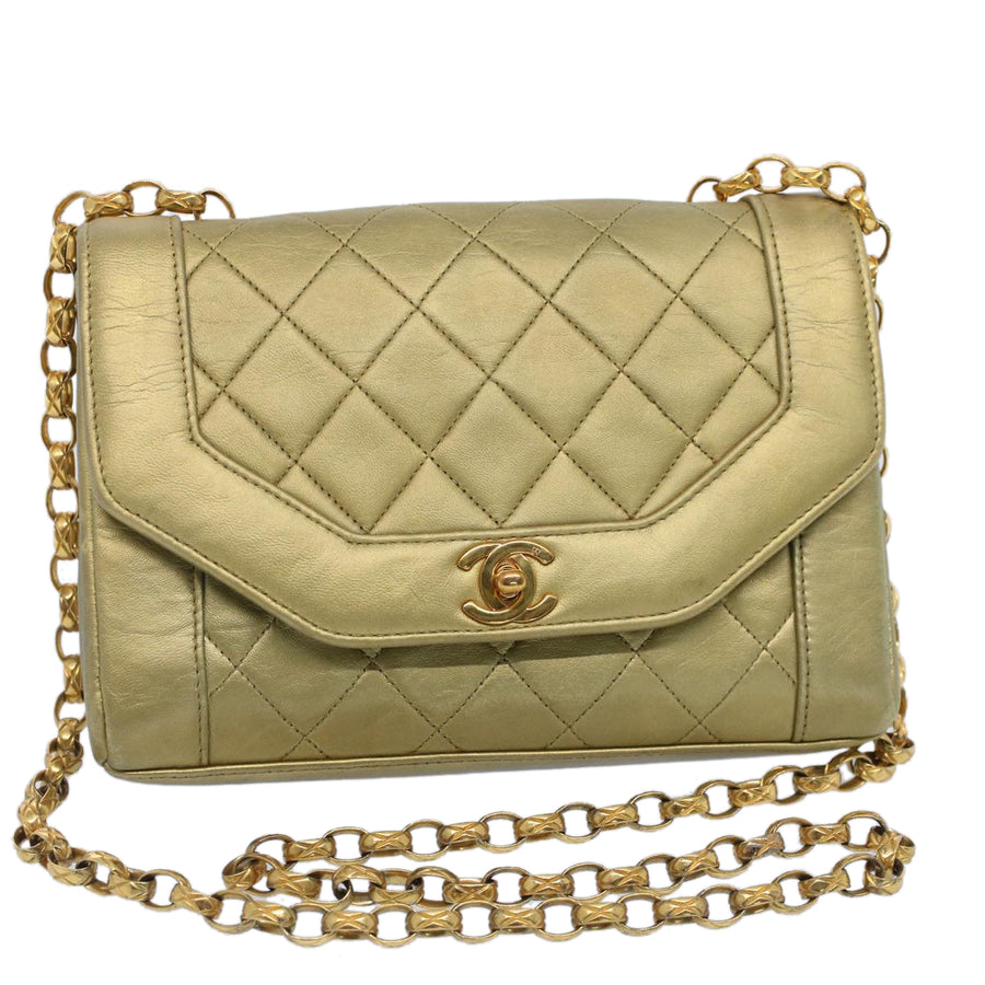 Chanel Vintage Quilted Shoulder Bag Gold