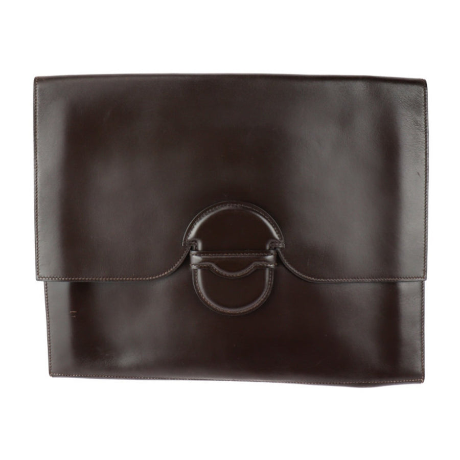 Hermes Leather Clutch Circular Detail