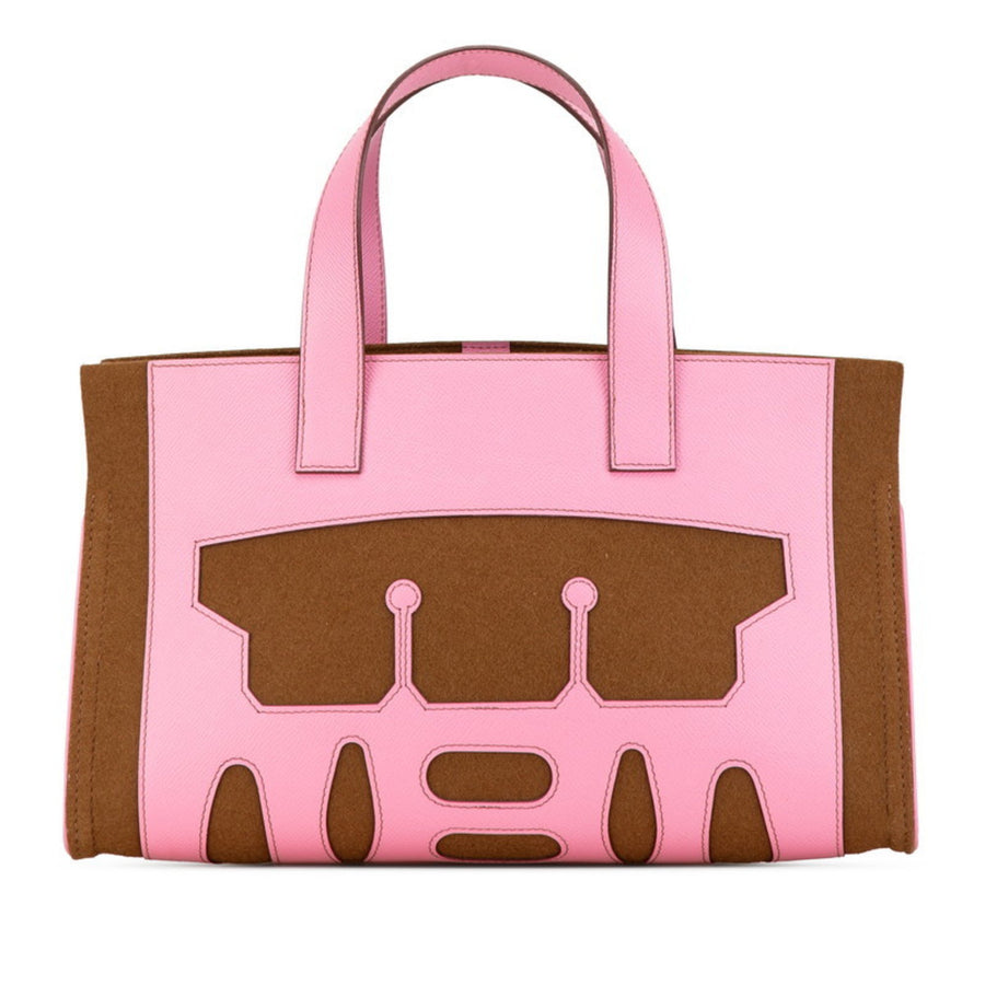 Hermes Suede Handbag with Dust Bag and Excellent Condition