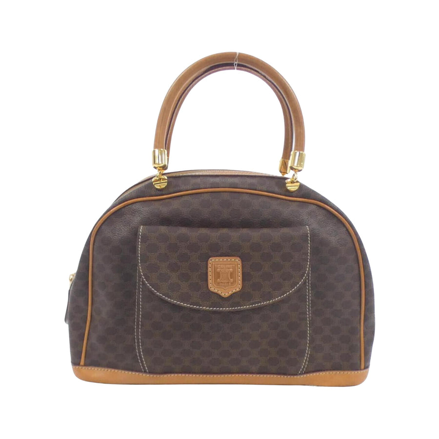 Celine Vintage Canvas Macadam Handbag with Minor Wear and Stains