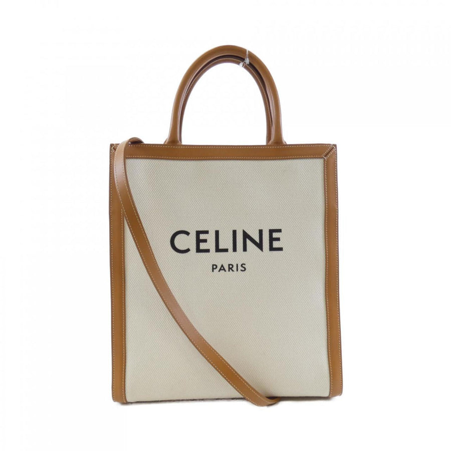 Celine Vertical Canvas Cabas with Shoulder Strap