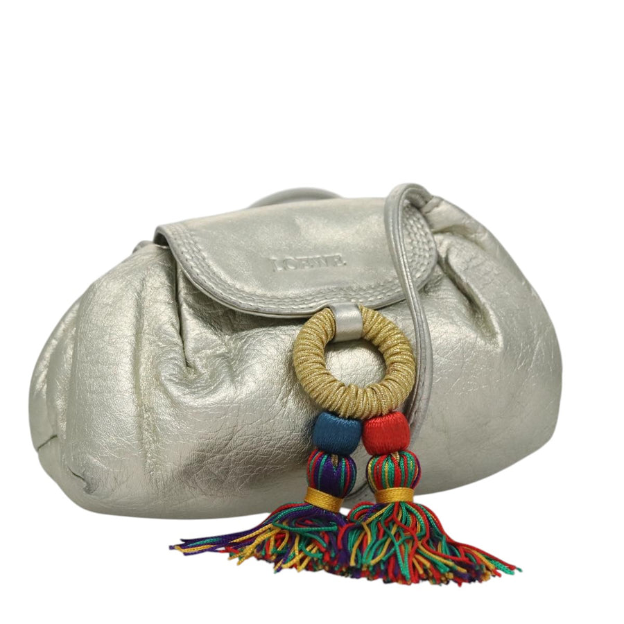 Loewe Leather Shoulder Bag with Silver Metal Fittings