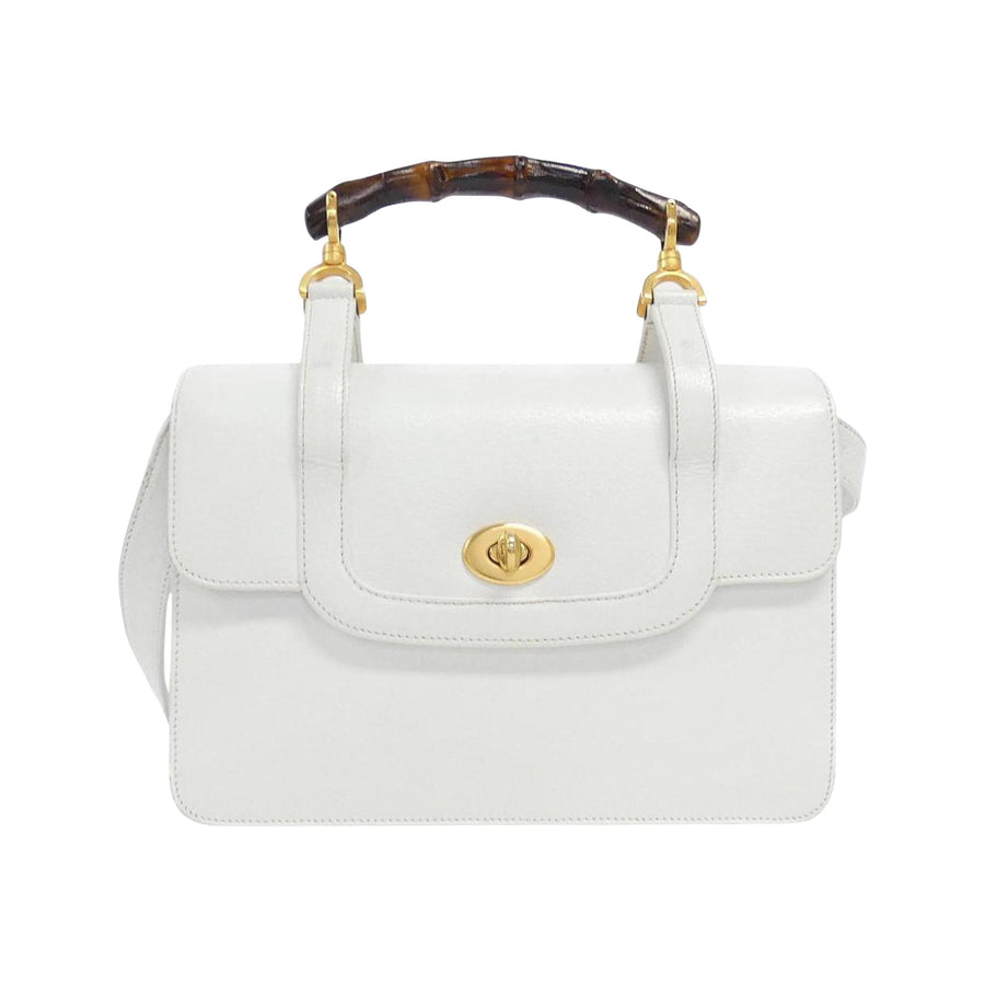 Gucci Leather Bamboo Bag with Dust Bag and Shoulder Strap