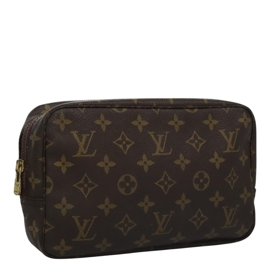 Louis Vuitton Luxury Canvas Toiletry Bag with Metal Fittings