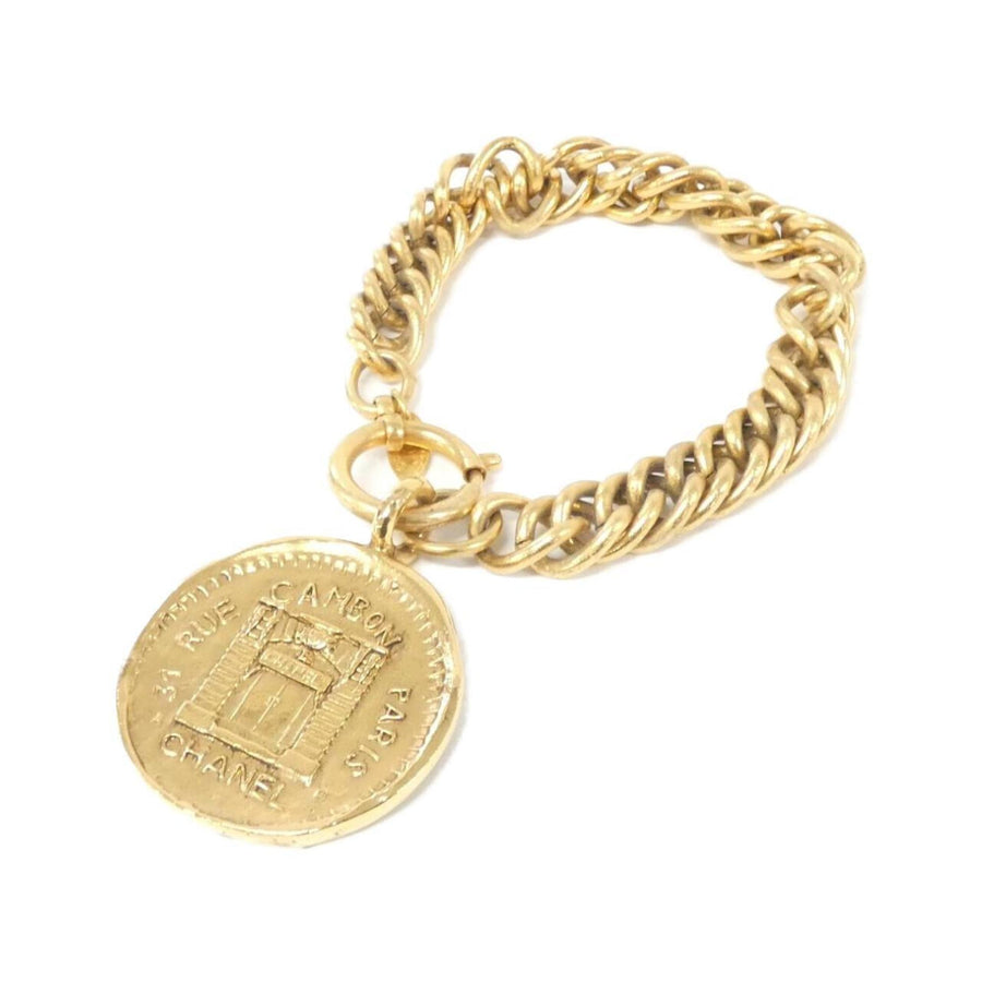 Chanel Gold Plated Cambon Bracelet with Subtle Scratches and Slight Discoloration