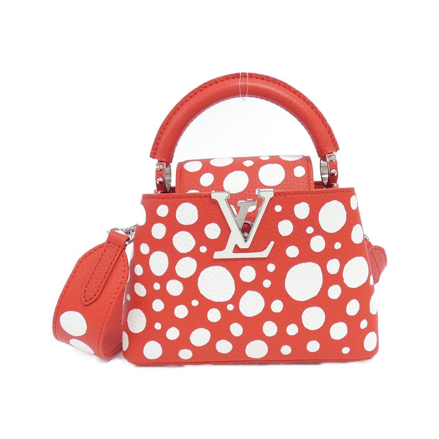 Louis Vuitton Elegant Capucines Leather Handbag with Dust Bag and Shoulder Strap