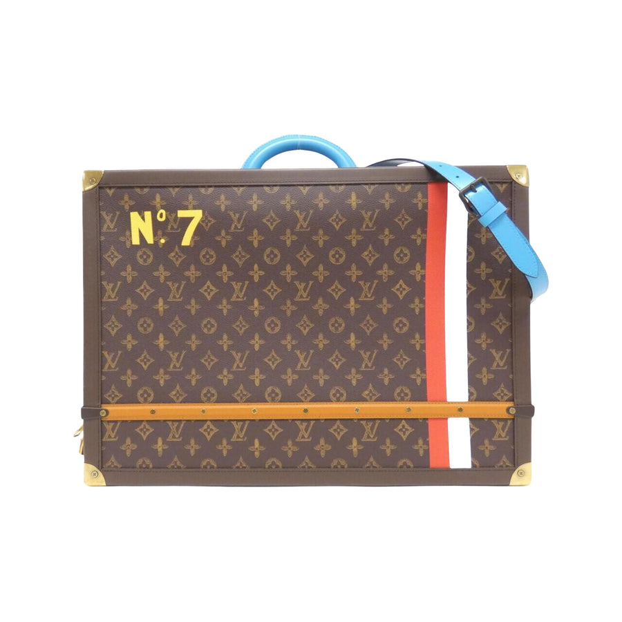Louis Vuitton Luxury Canvas Travel Luggage with Key Padlock and Shoulder Strap
