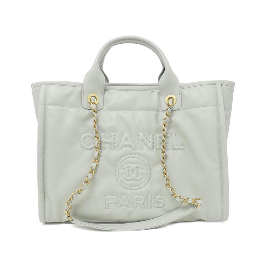 Chanel Leather Tote Bag with Dust Bag and Pouch