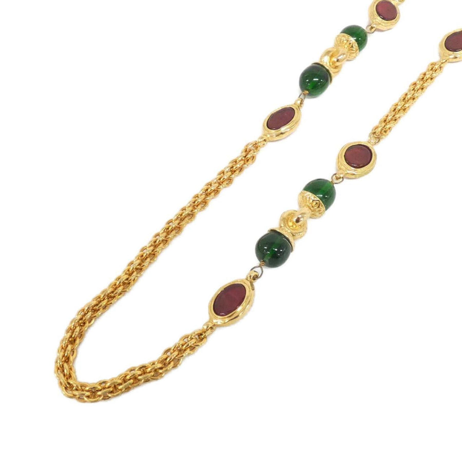 Chanel Vintage Gold Plated Gripoix Necklace
