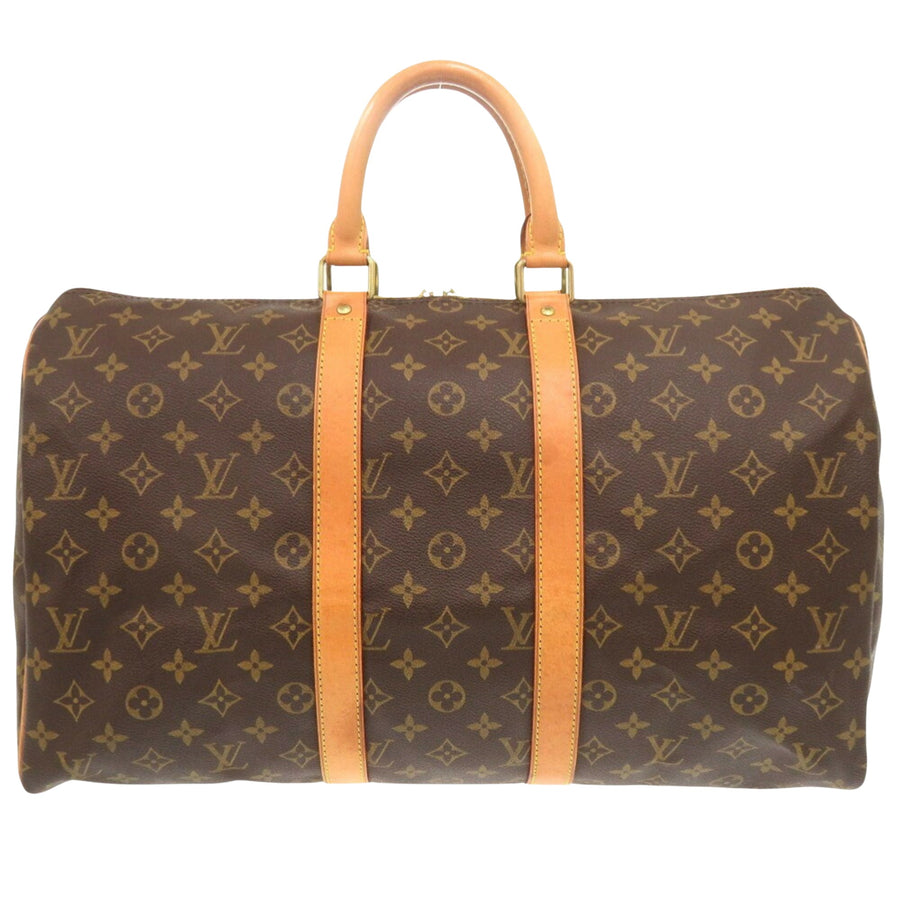 Louis Vuitton Classic Canvas Travel Bag with Leather Trim