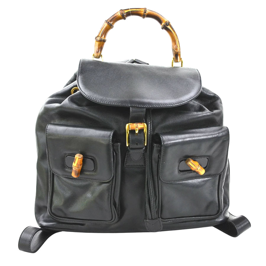 Gucci Luxury Leather Handbag with Bamboo Handle