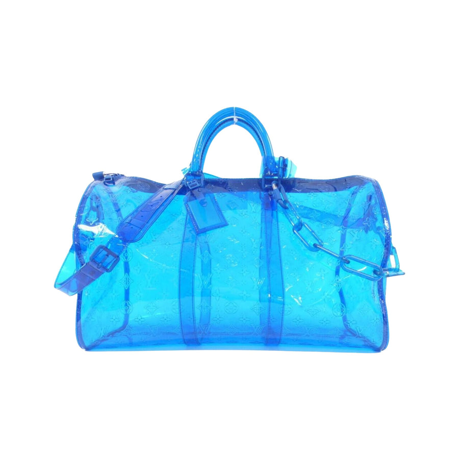 Louis Vuitton Keepall Bandouliere 50 Vinyl Travel Bag with Dust Bag and Accessories