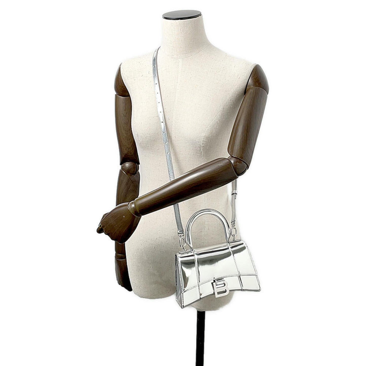 Balenciaga Patent Silver Handbags