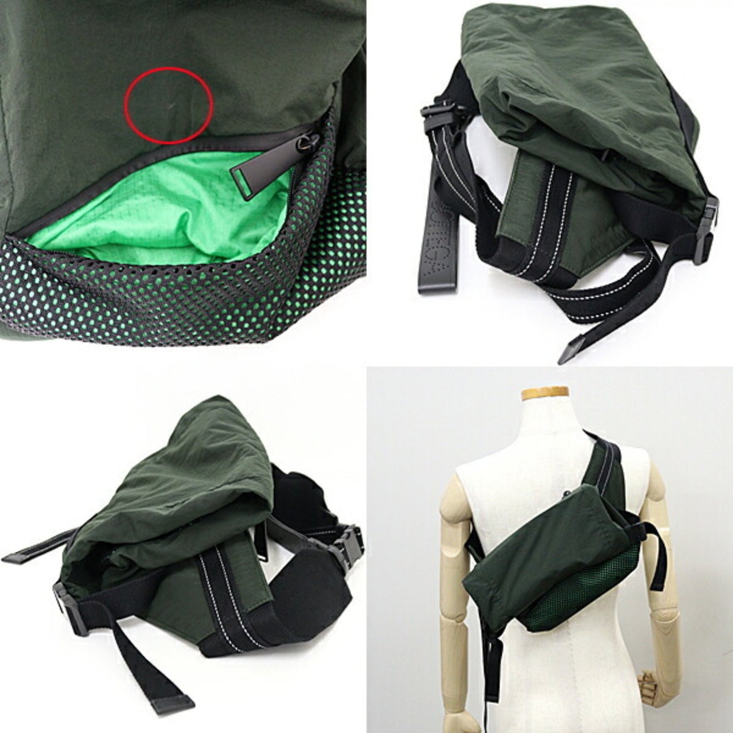 Bottega Veneta Nylon Green Crossbody Bags