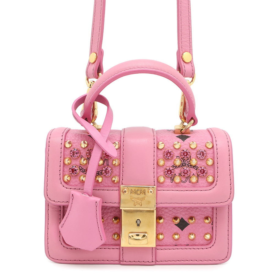 Mcm Rhinestones Pink Handbags