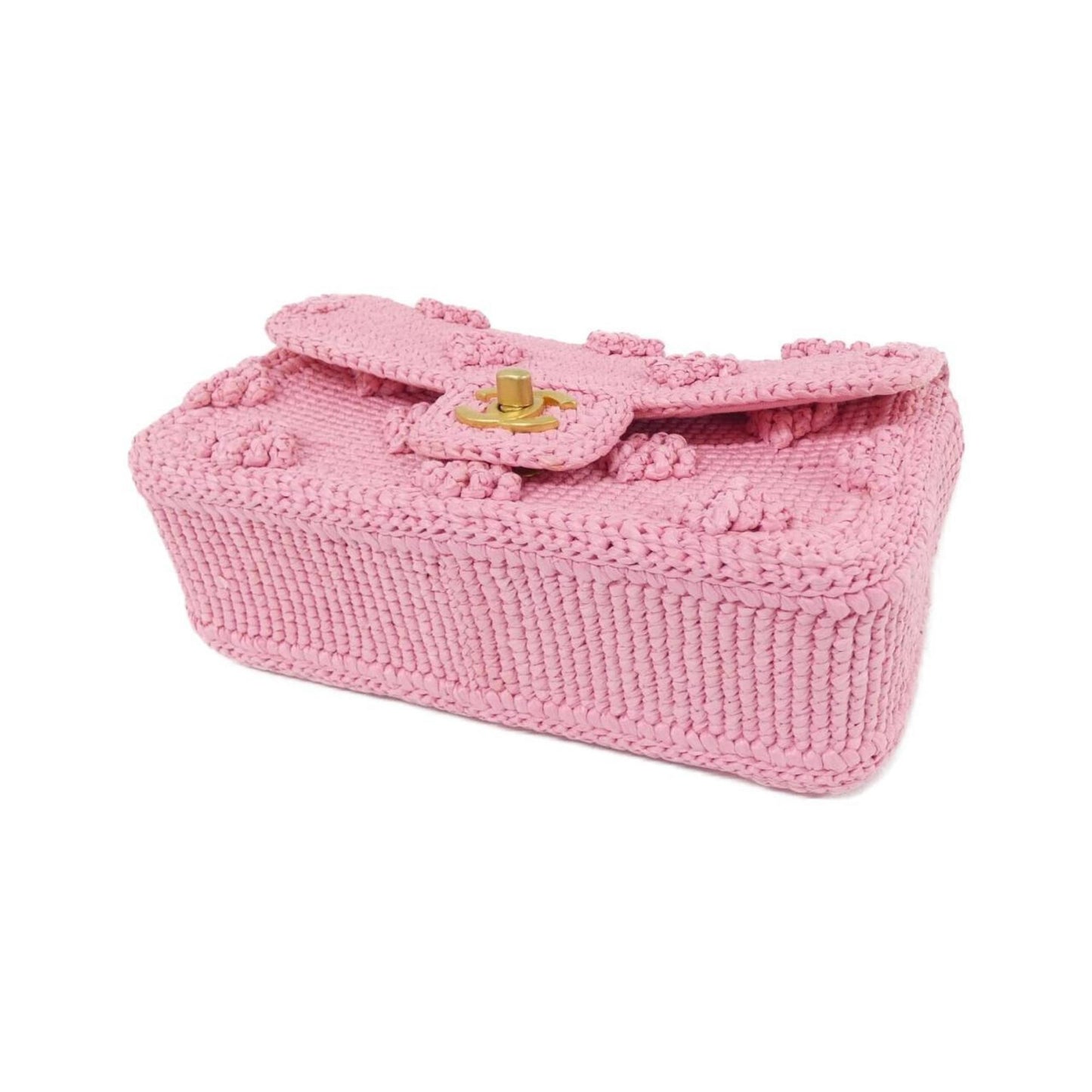Chanel Woven Fabric Pink Shoulder Bags