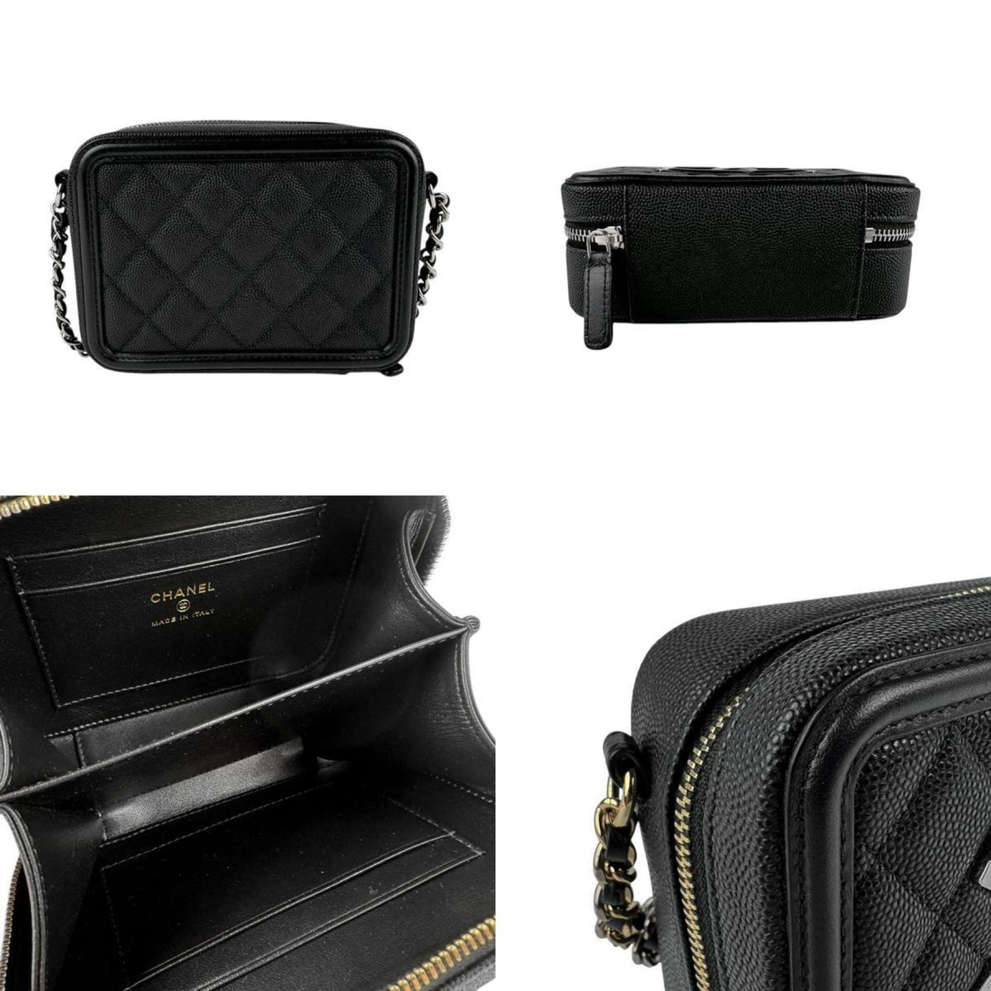 Chanel Caviar Black Shoulder Bags