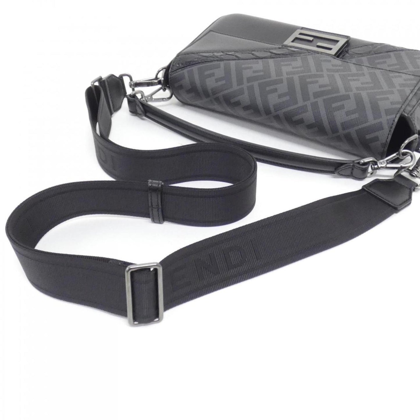 Fendi Coated Canvas Black Shoulder Bags